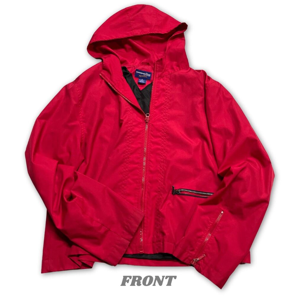 Mountain Blues Sport, Women's Red Windbreaker, Zip Up Jacket, Size Large
